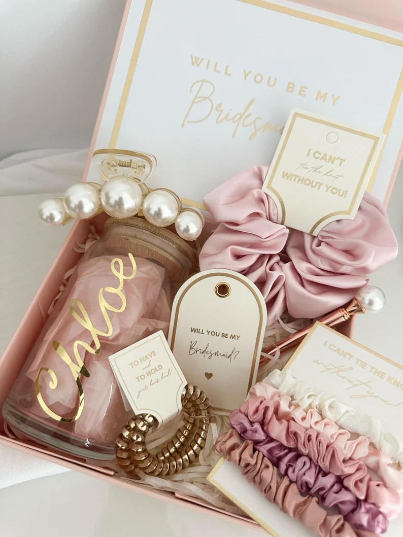 custom bridesmaid proposal box filled and ready to ship to bridesmaids