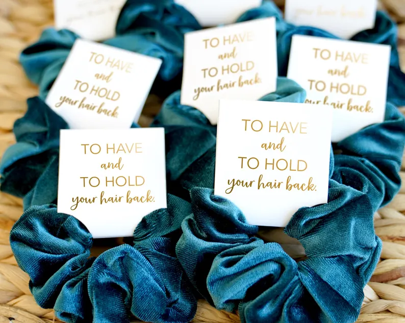 scrunchies gift for putting inside empty bridesmaid proposal box