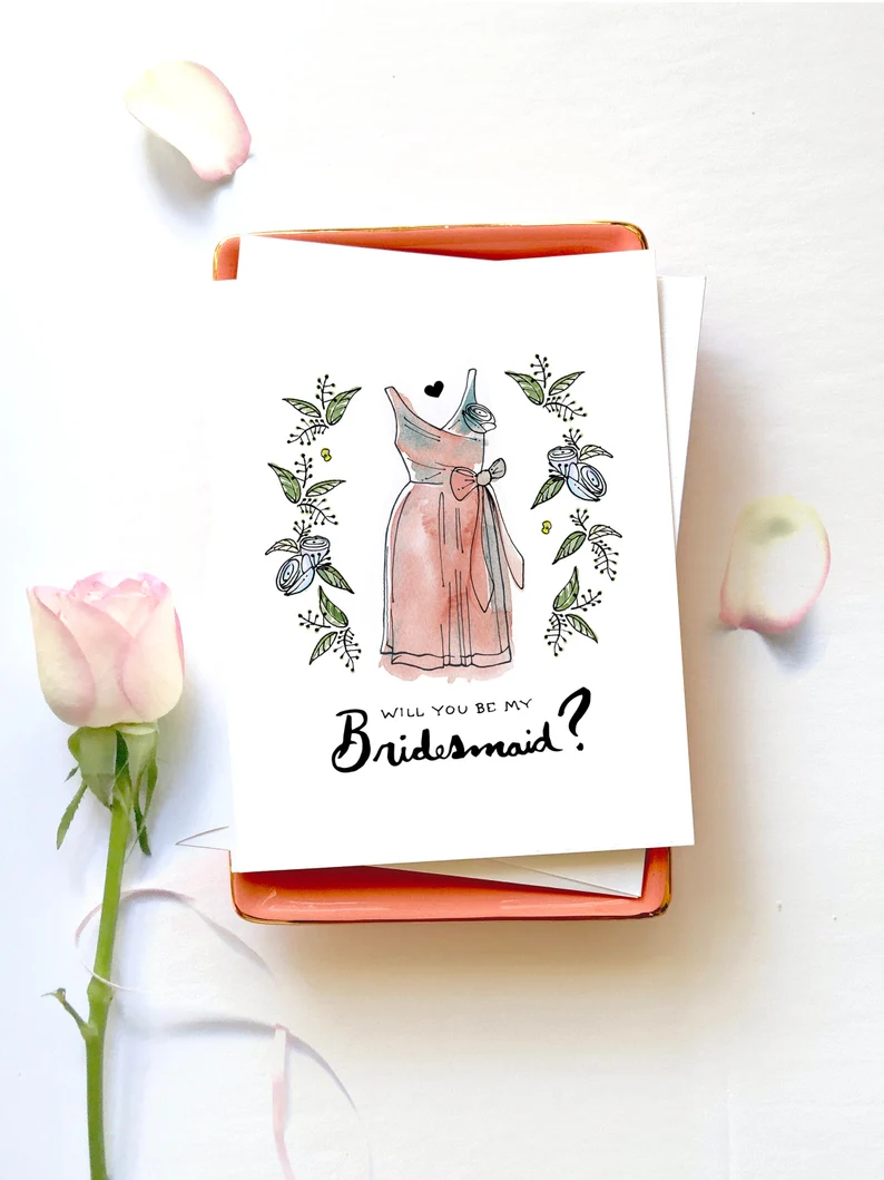 card for bridesmaid proposal gift box
