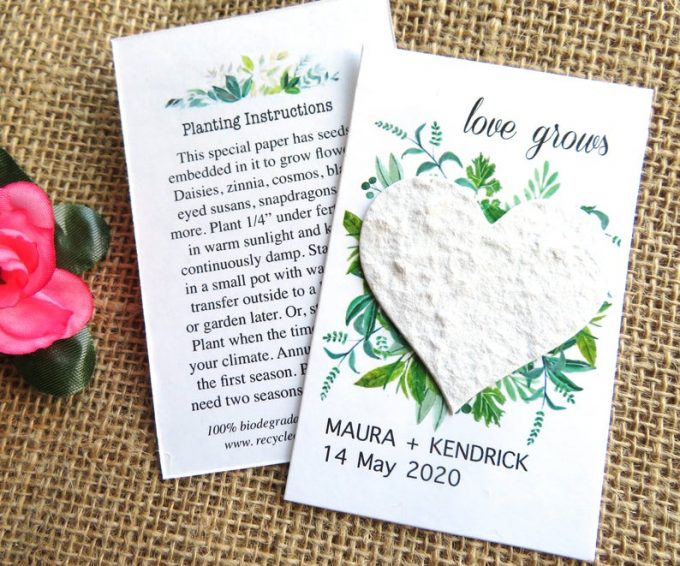 wedding favor with seeds