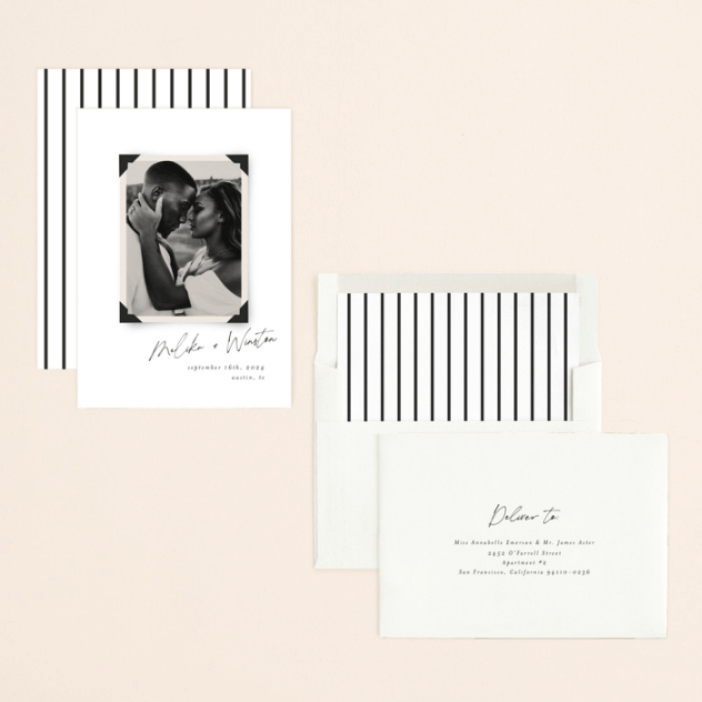 save the dates with addressed envelopes