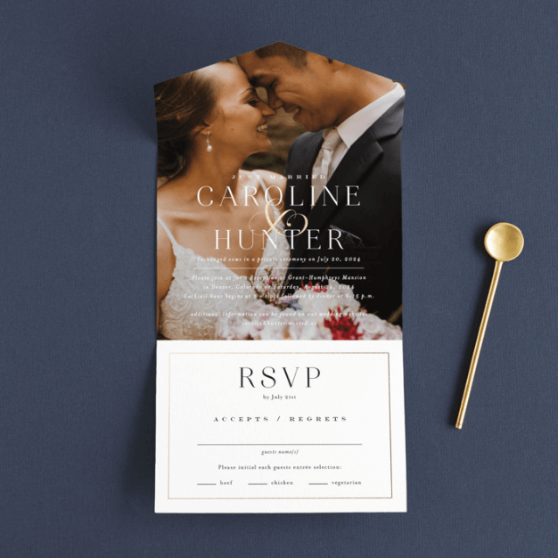 wedding invitations with rsvp attached