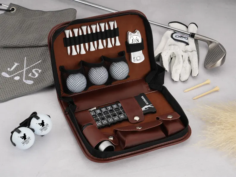 engraved divot tool and ball marker set for golf groomsmen gift