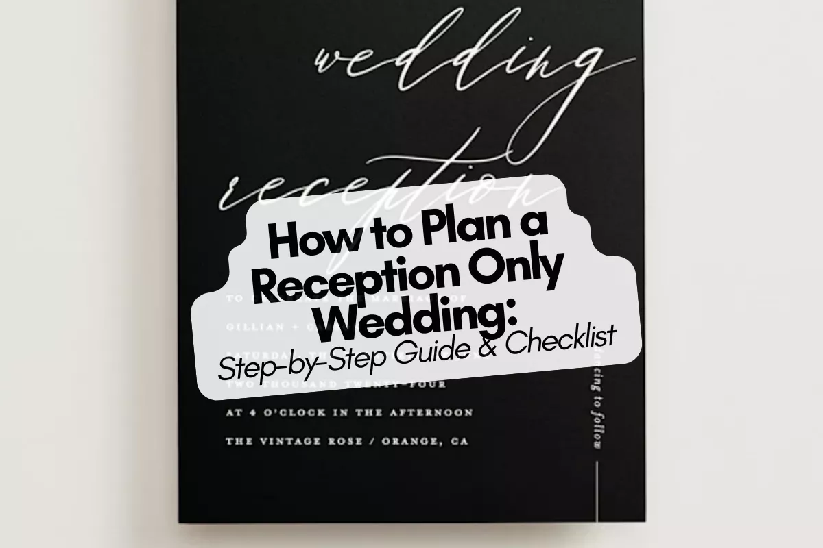 Couple celebrating at a reception only wedding