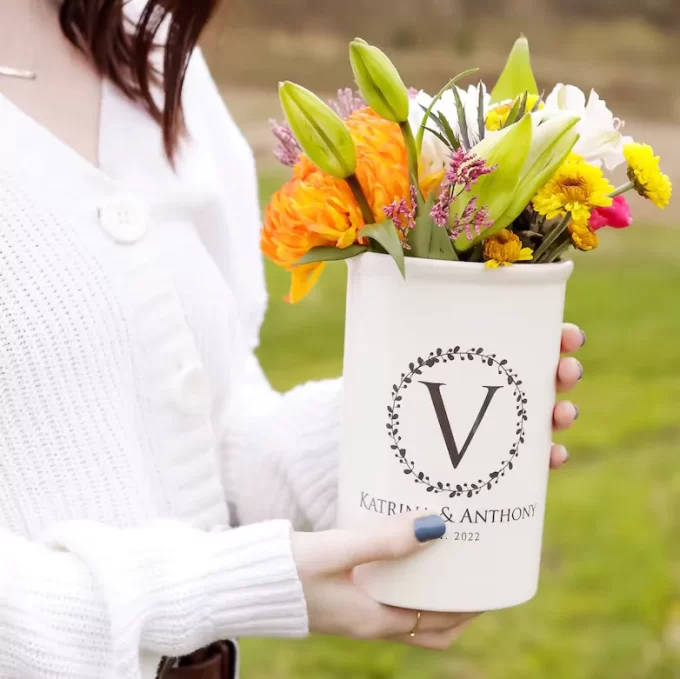 personalized wedding gift vase