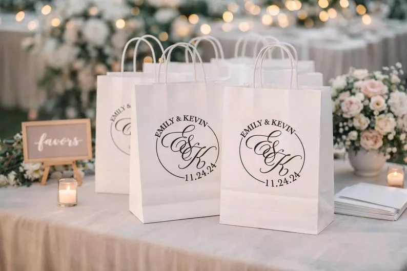 wedding welcome bags for hotel guests checklist with essentials including itinerary, snacks, water, and travel items for destination weddings