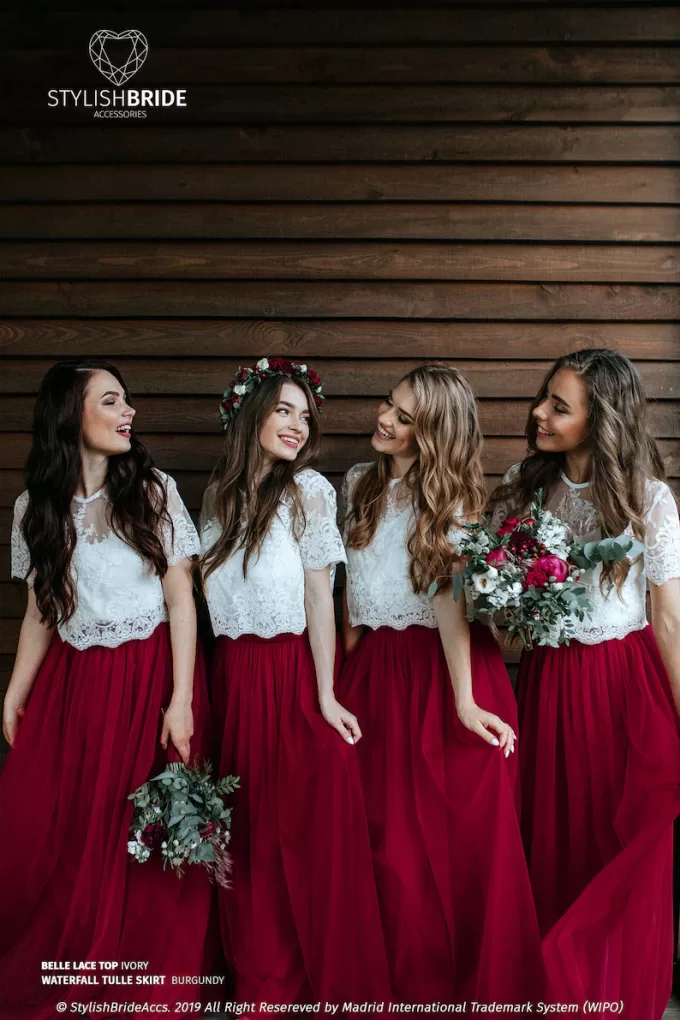 two piece bridesmaid outfits