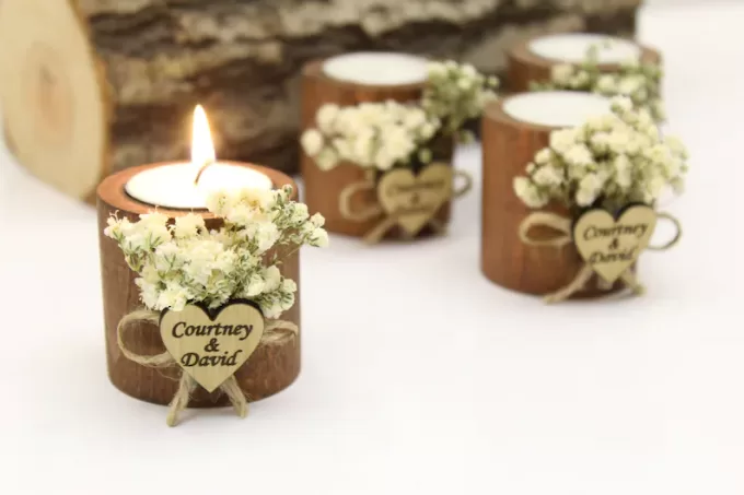 rustic candle favors