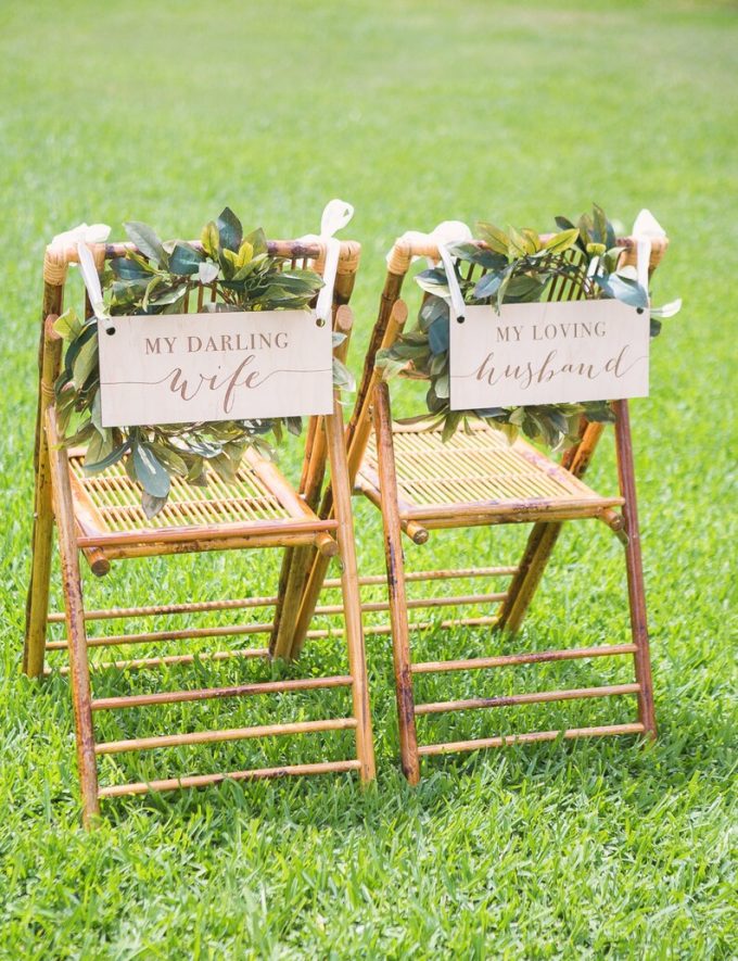 chair signs for wedding