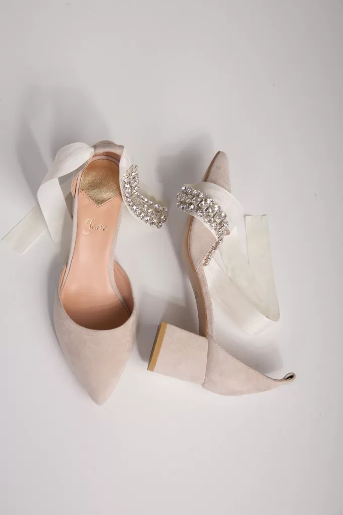 ivory suede wedding shoes
