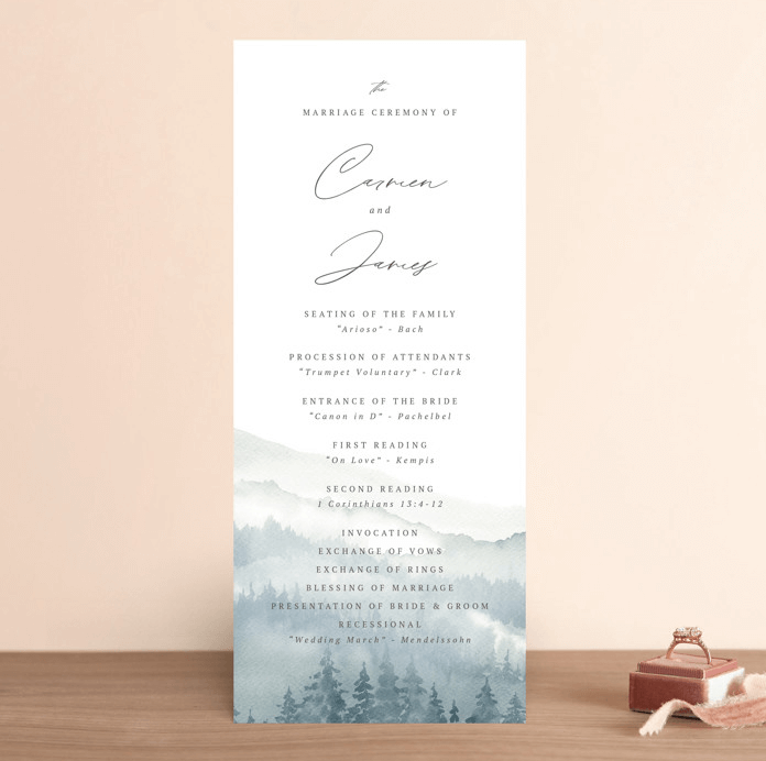 Here's What Size Your Wedding Programs Should Be | Emmaline Bride