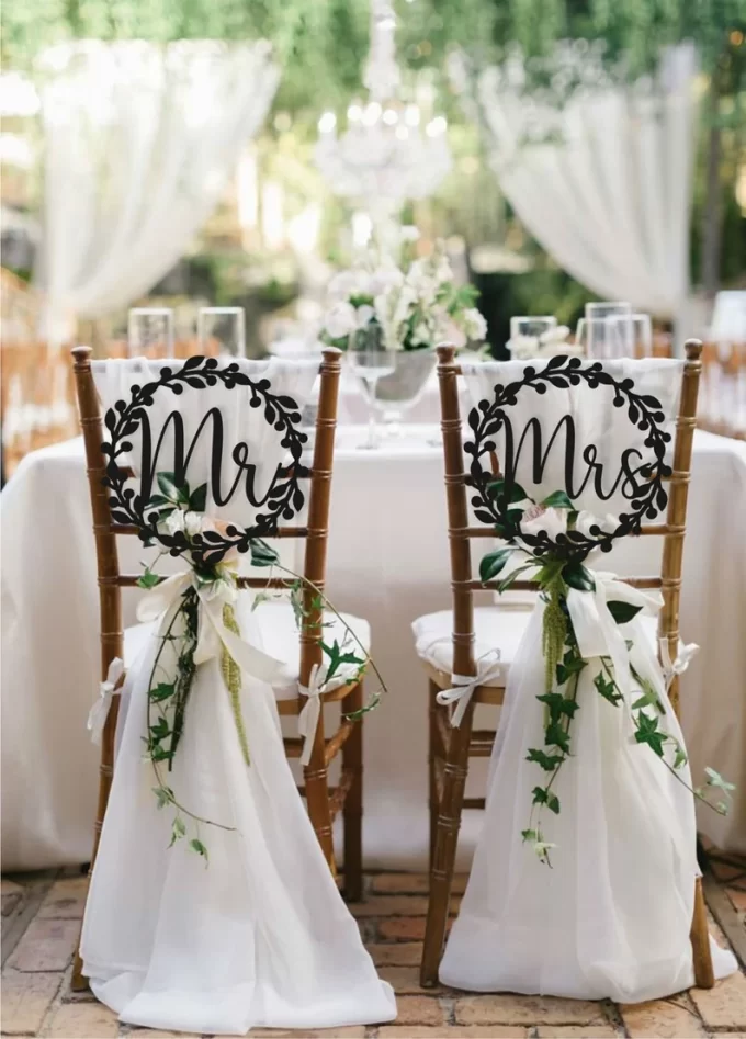 chair signs for wedding
