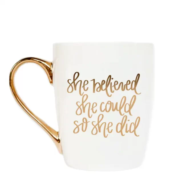 gold handle coffee mug