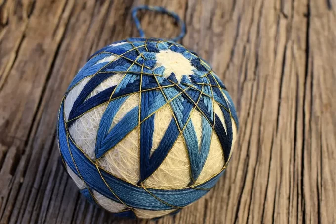 temari balls as christmas ornaments