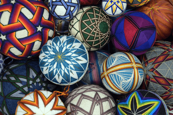 temari balls as ornaments