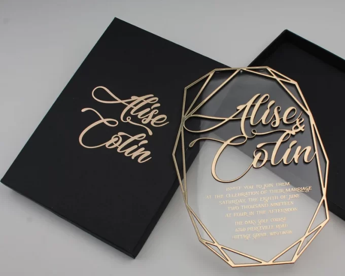 acrylic wedding invitations with box