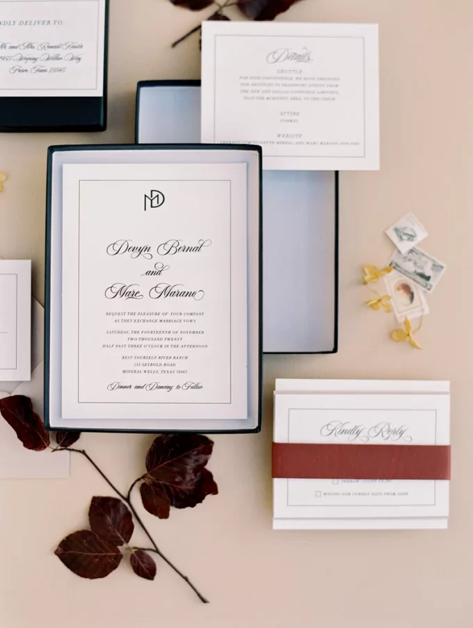 modern boxed wedding invitations