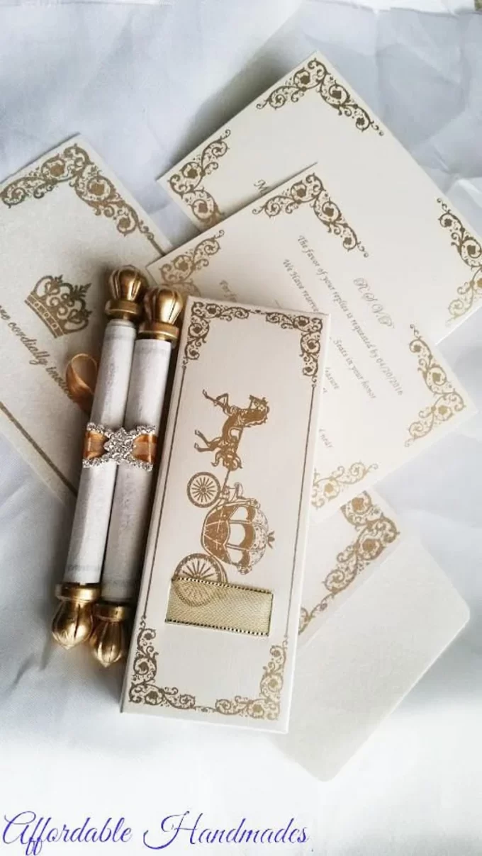 boxed scroll wedding invitations