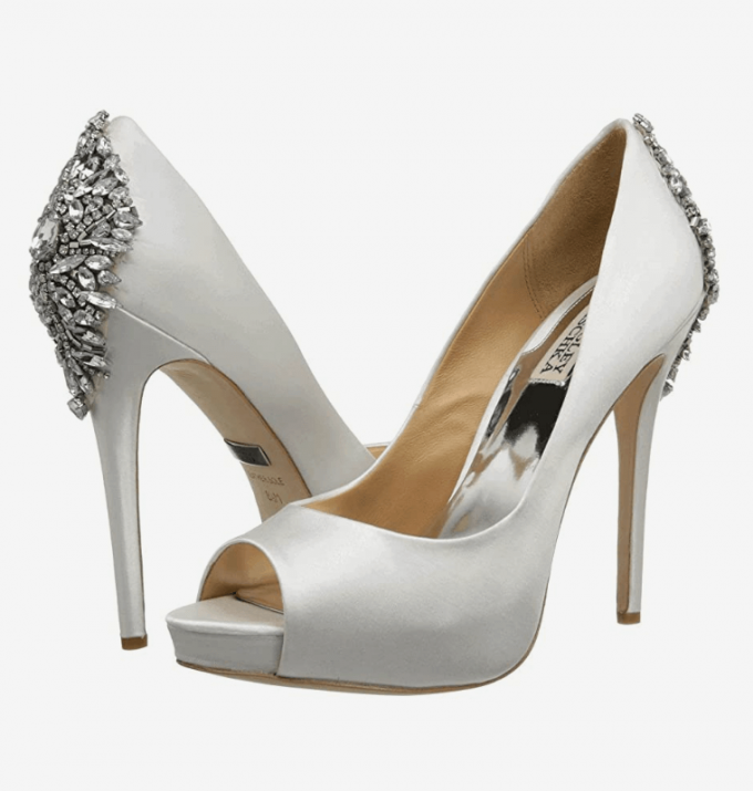 satin sparkly heels
