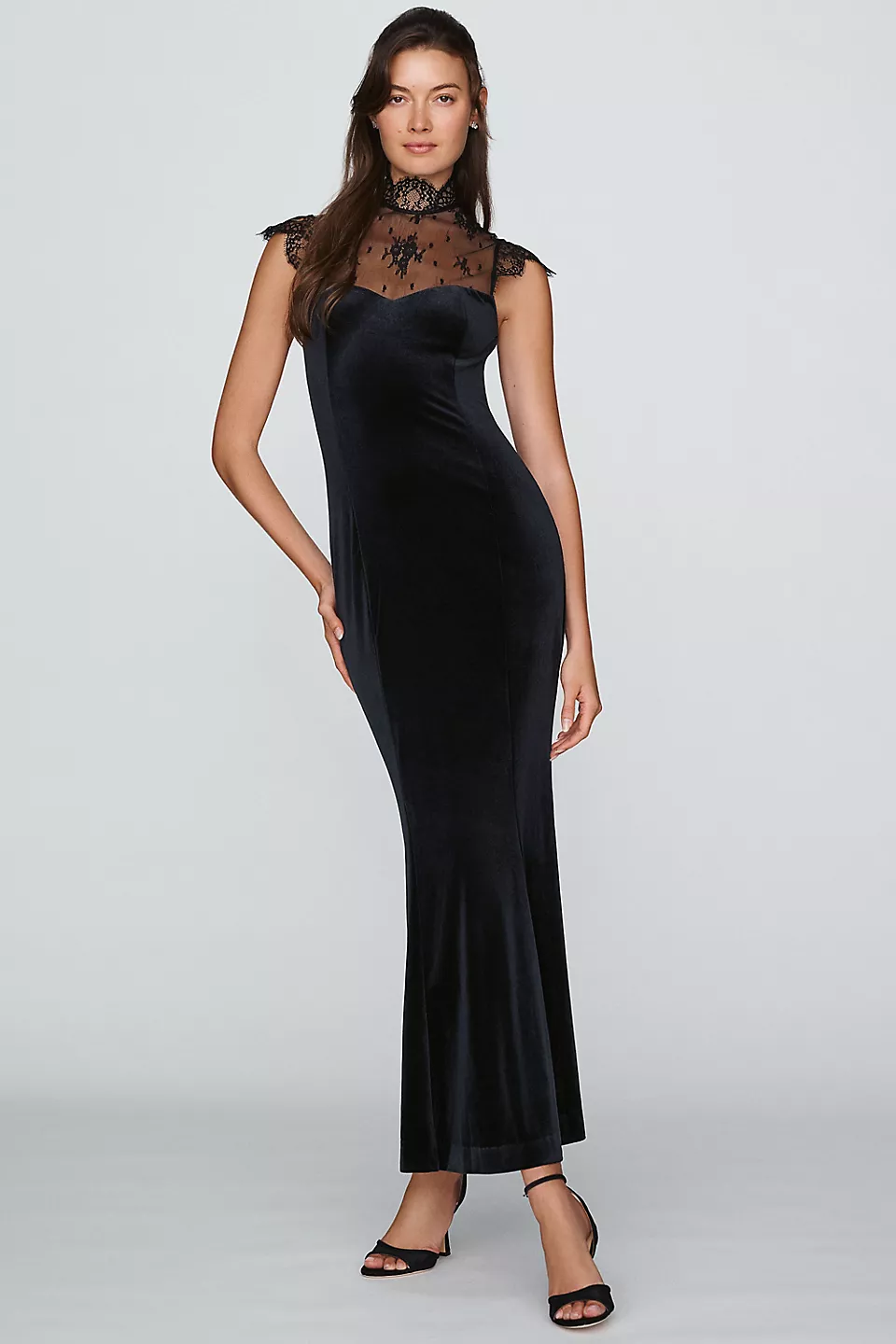 black gothic lace wedding dress