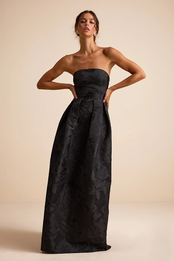 black textured floral wedding dress alternative