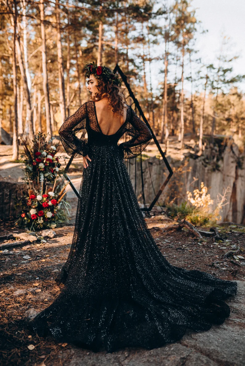 14 Black Wedding Dresses That Are Edgy + Elegant | Emmaline Bride