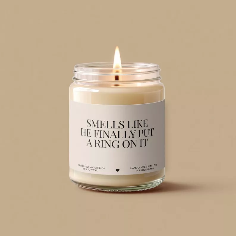 Finally Put a Ring on It engagement candle gift