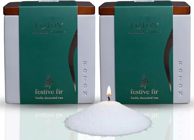 Foton pearled candle multipack with concrete cube vessels gift for candle lovers