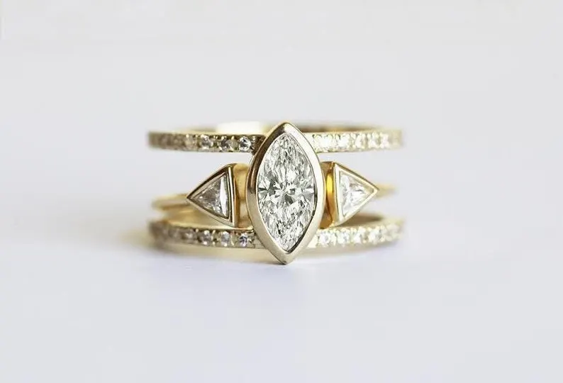 etsy marquise diamond engagement ring