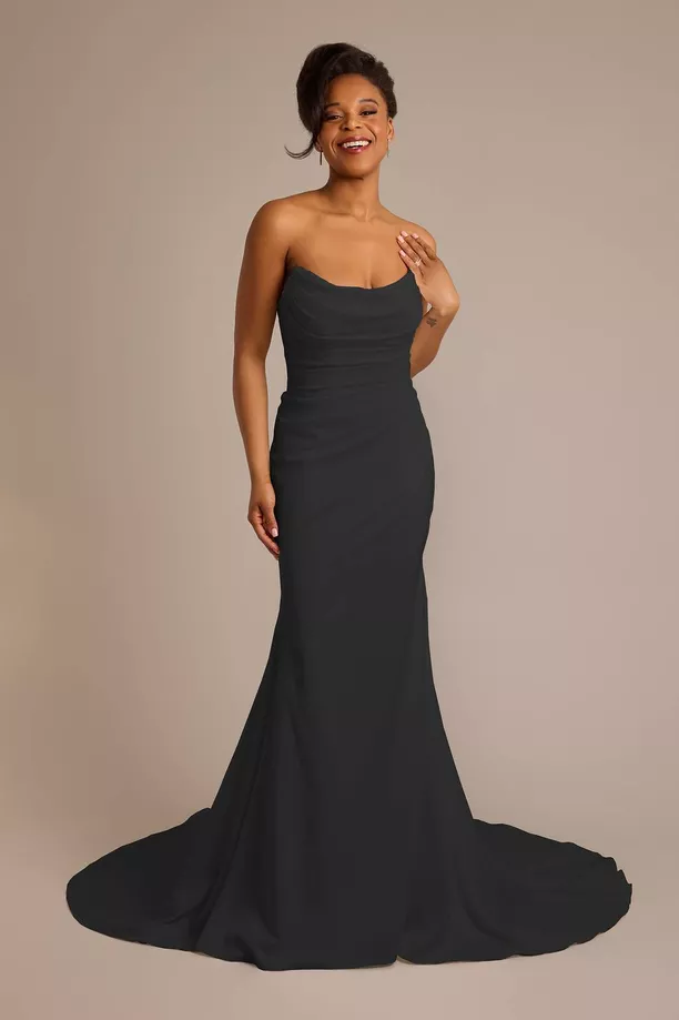 mermaid style black wedding dress