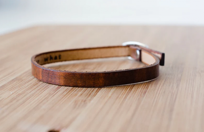 personalized leather bracelet