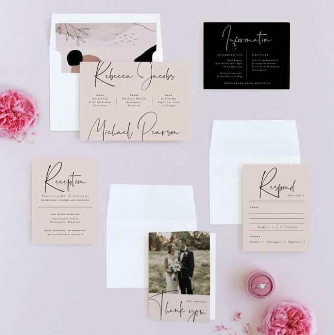 invitations with addressed envelopes