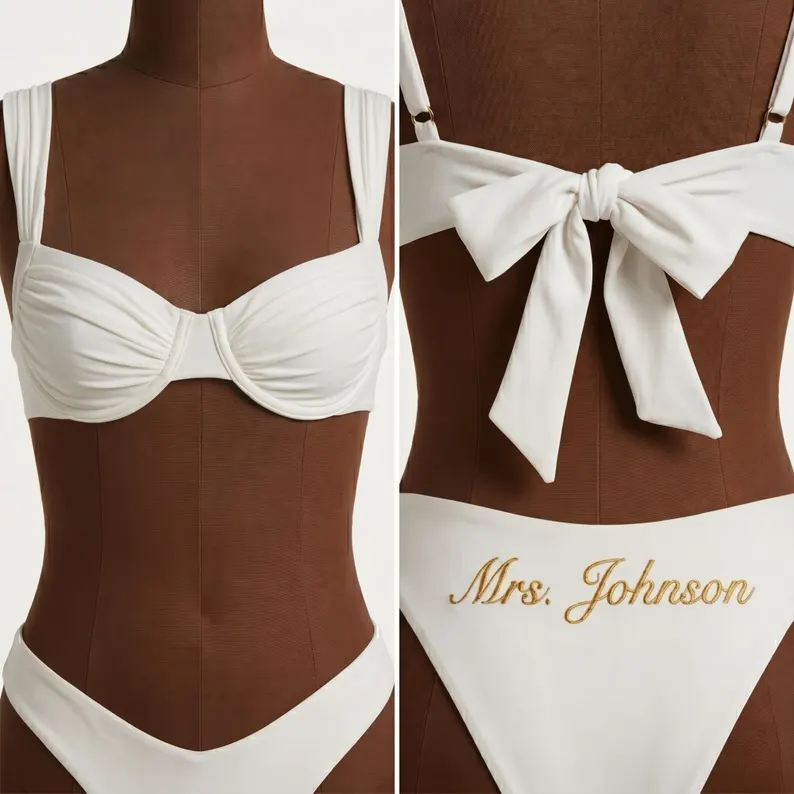 mrs personalized bride swimsuit