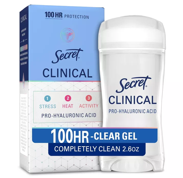 Secret Clinical Clear Gel deodorant for wedding day