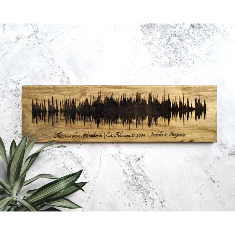 wood sound wave art gift