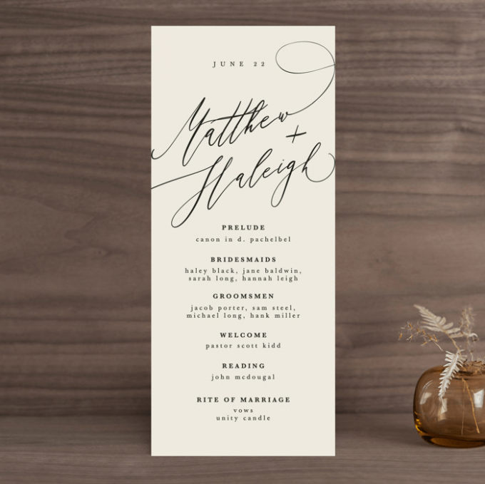 what to include on a wedding program