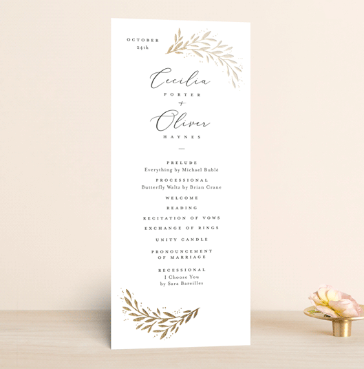 what to include on a wedding program