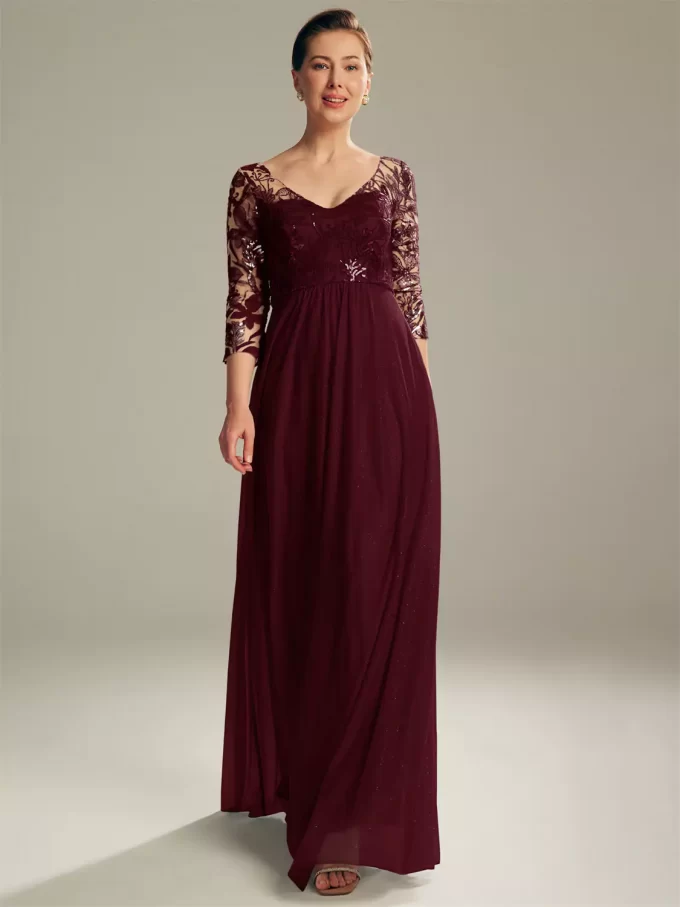 elbow sleeve mother of the bride dress