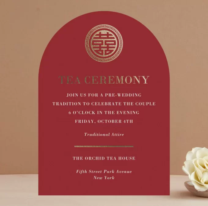 tea ceremony wedding invitations