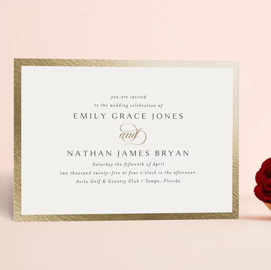 foil pressed wedding invitations