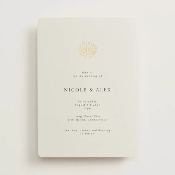 No last name wedding invitation design showing first-name-only wording