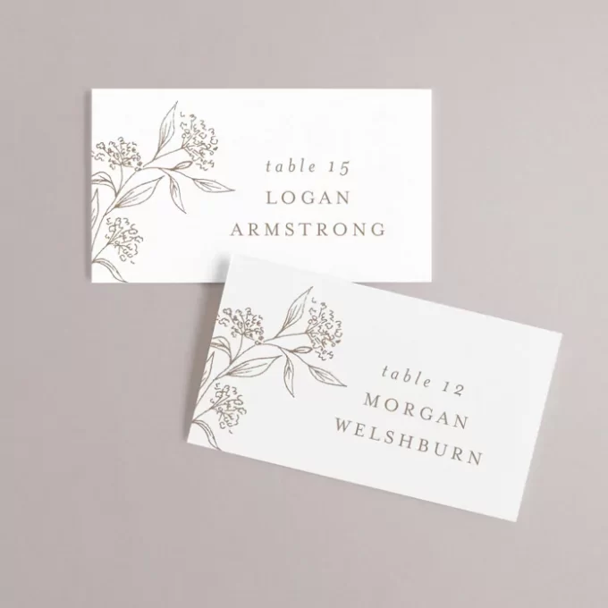 wedding place card size