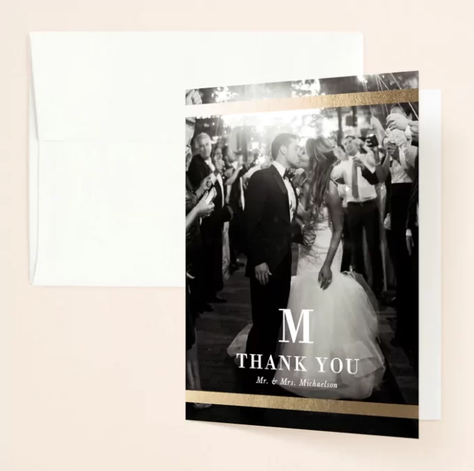 wedding thank you cards with photo
