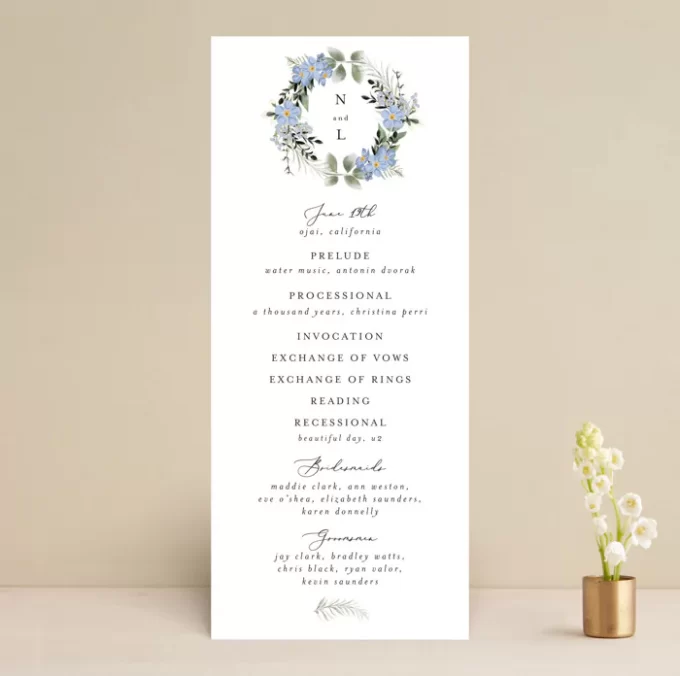 what should wedding program include