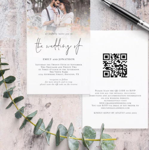 where to get wedding invitations with qr code