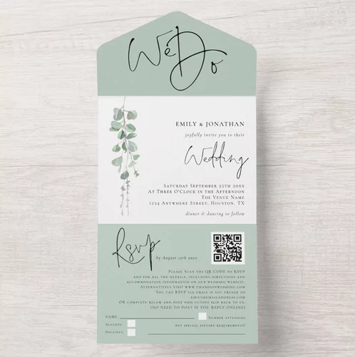 qr code wedding invitation card