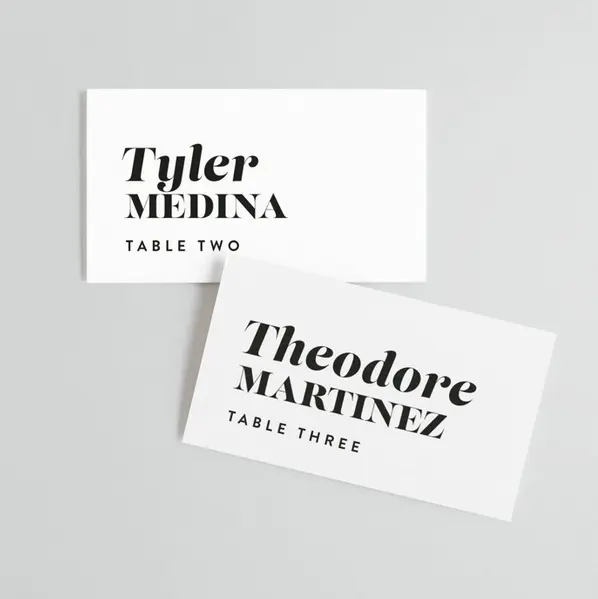 where to get wedding place cards with names printed on them