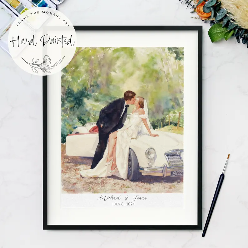 digital couple portrait wedding gift