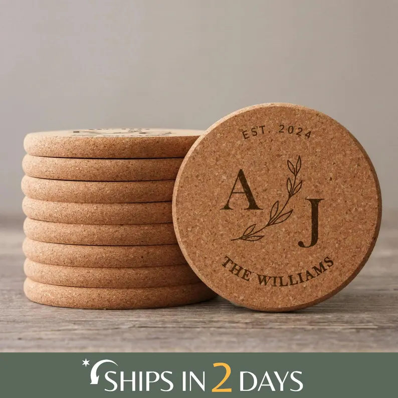 personalized wedding coaster favors that ship fast