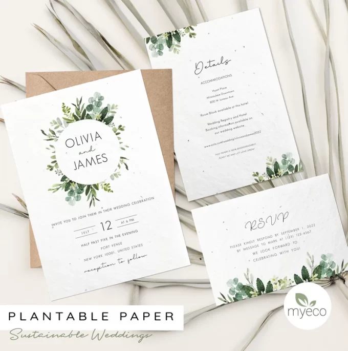 plantable wedding invitations